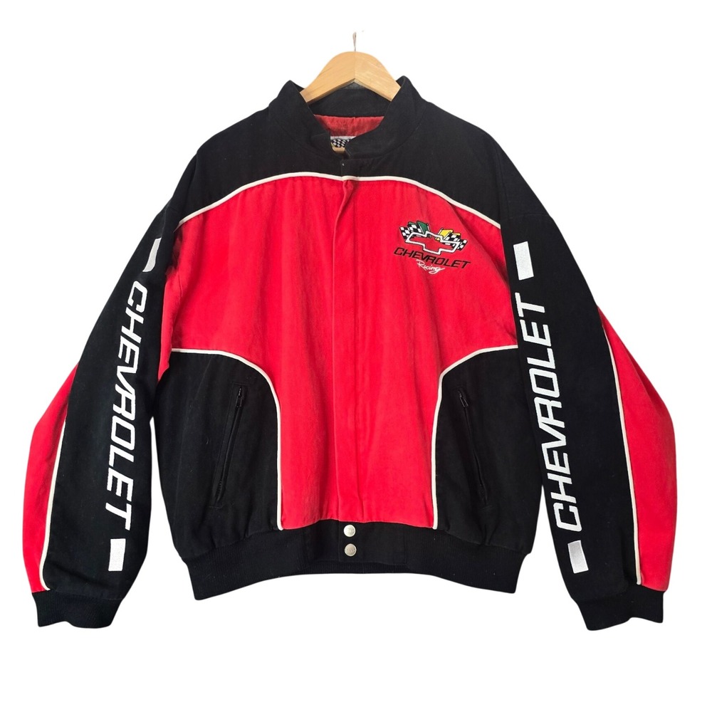 Vintage Chevrolet Racing NASCAR Twill Bomber Jacket Racing Champions Mens Large